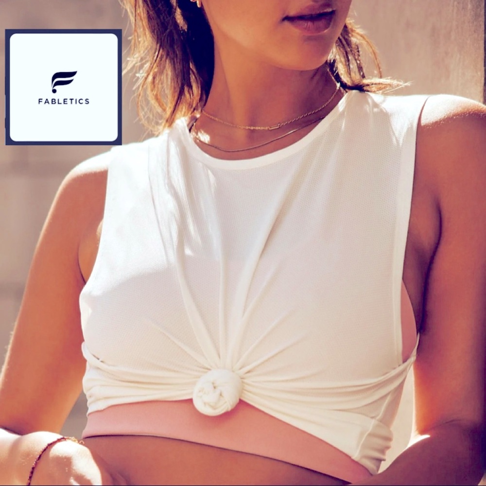 Fabletics Muscle Tank in Ivory (a “workout must!”) NWT